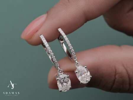 1.168 Ct Owl Diamond Hoop Earing