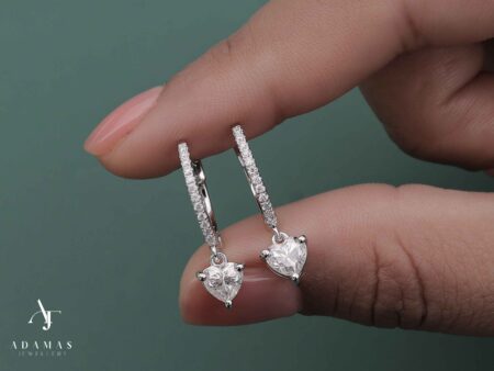 1.168 Ct Heart Diamond Hoop Earing