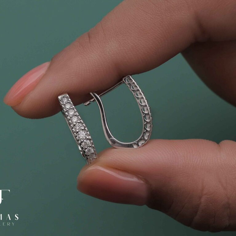 0.35 Ct Small Size Diamond Hoop Earing